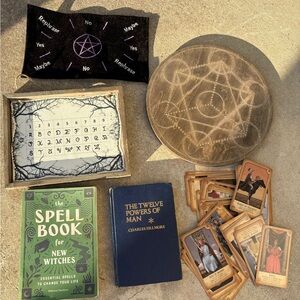 Witchcraft and Tarot Set with Books and Cards